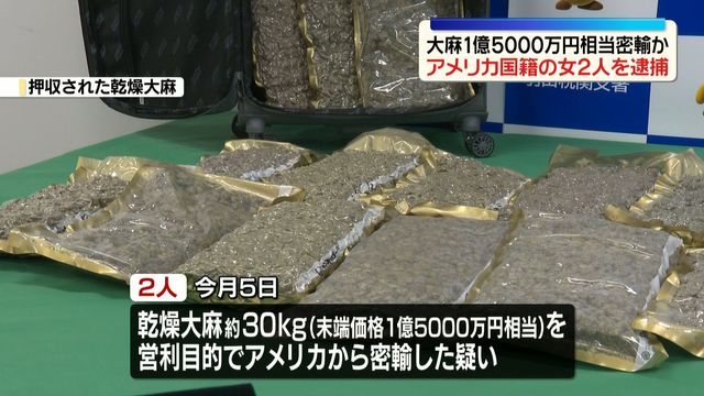 Two American women accused of smuggling ¥150 million marijuana haul into Haneda