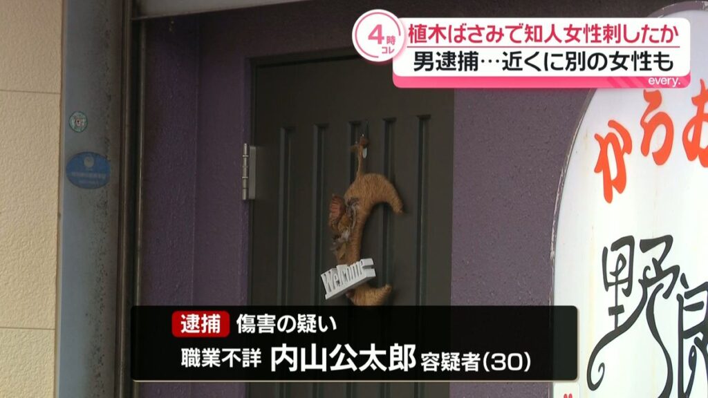 Man arrested for stabbing woman with gardening shears outside Ibaraki 'snack' bar