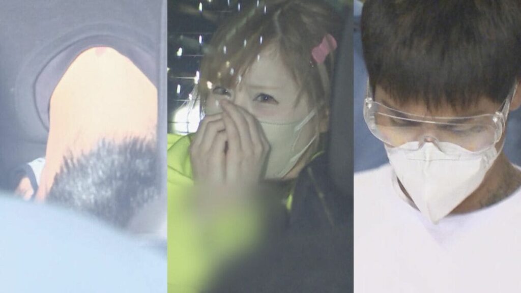 Shogo Umeda, left, Ayuka Tadano, center, and Seiya Kumazaki