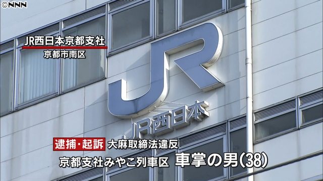Police arrested an employee of West Japan Railway for possession of marijuana