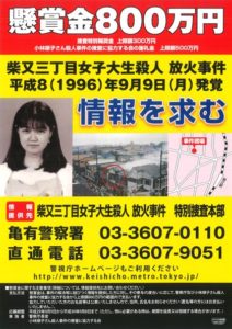 Junko Kobayashi was murdered at her residence in Katsushika Ward in 1996