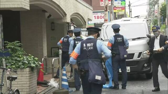 A woman was found dead on a residential staircase in the Kabukicho red-light district on Sunday