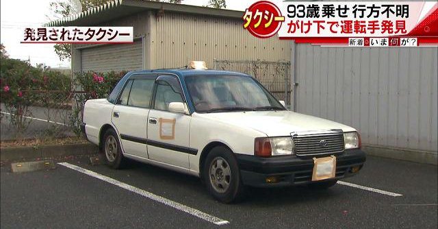 A taxi driver was found at the bottom of a steep cliff and his 93-year-old passenger was still in his cab some 27 hours after they went missing (TV Asahi)