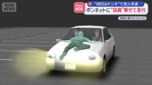 Shoplifting suspects in Nagoya sought after throwing MEGA Don Quijote clerk from car hood