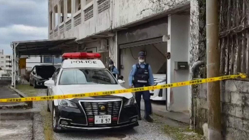 The Kyokuryu-kai headquarters caught fire in Okinawa City on Sunday