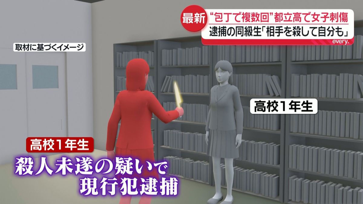 六本木高中图书馆发生一起女生遭同学多次刺伤事件。