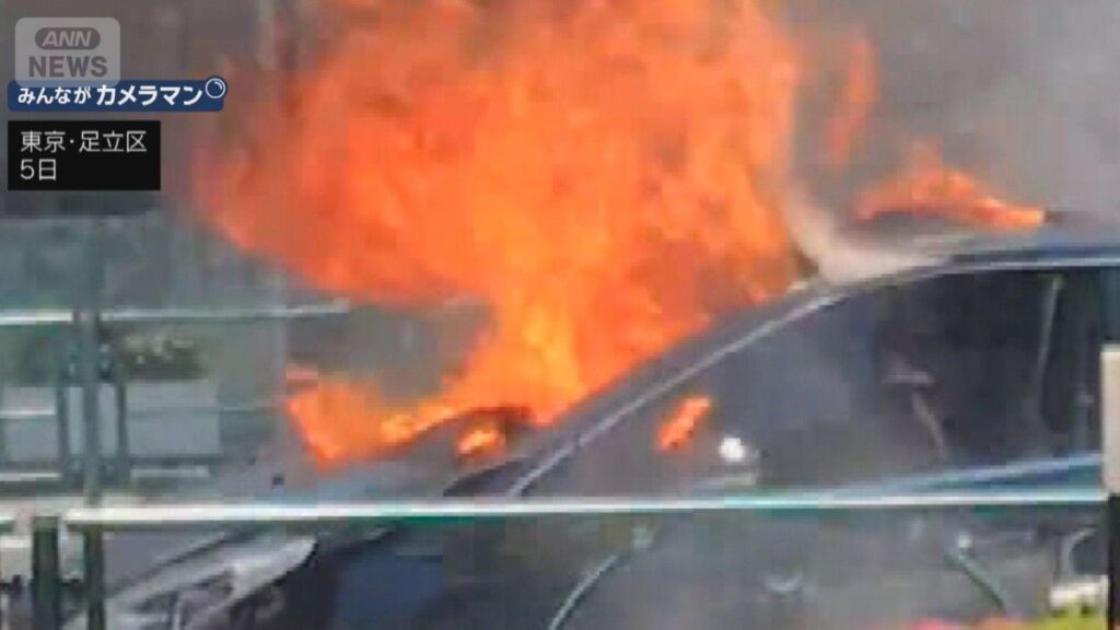 Tokyo driver sets own car ablaze after dropping cigarette between seats