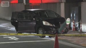 Two suspects flee barefoot after crashing stolen car in Tokyo police chase