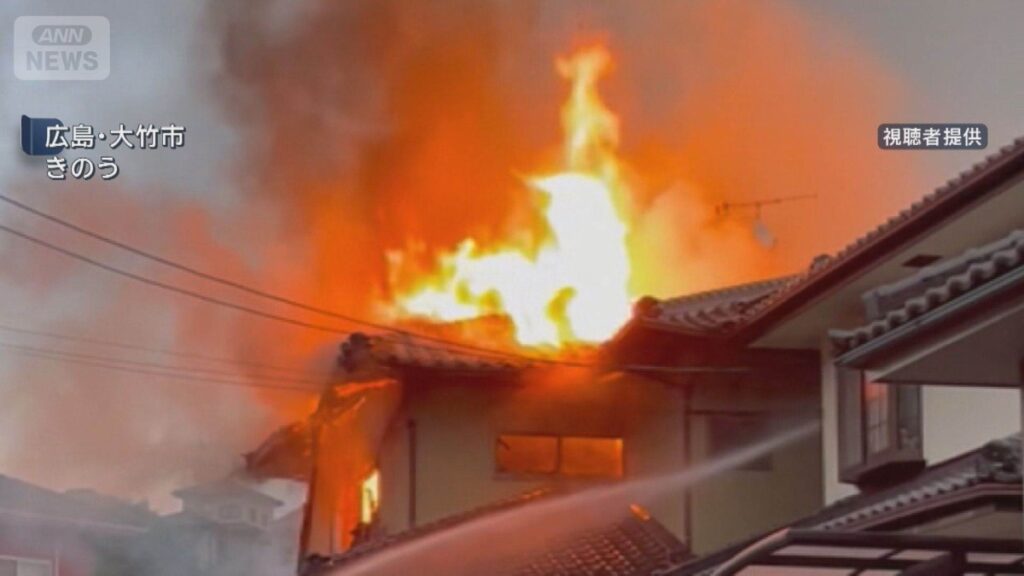 Hiroshima man nabbed after setting house shared with parents on fire