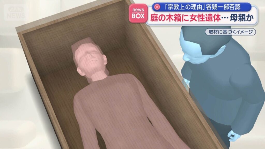 Shizuoka man accused of dumping mother's corpse in wooden box cites 'religious reasons'