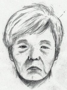 An artist’s rendering of the face of a woman whose corpse has been found dismembered and scattered on several beaches in Chiba Prefecture