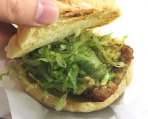 The Dome Melon Pork Sandwich includes mustard and shredded lettuce
