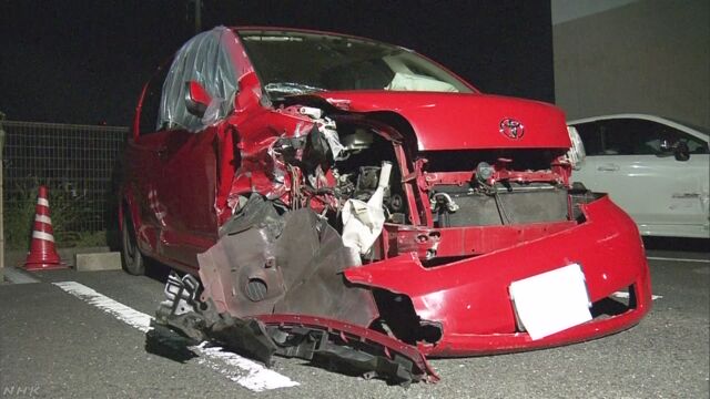 A woman deliberately crashed her car with her daughter inside in Kitakyushu City on Tuesday