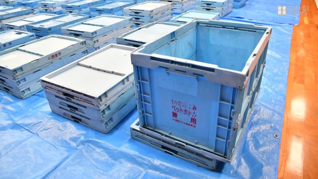Police found 220 plastic garbage containers in storage locker rented by suspect in Higashi-Osaka