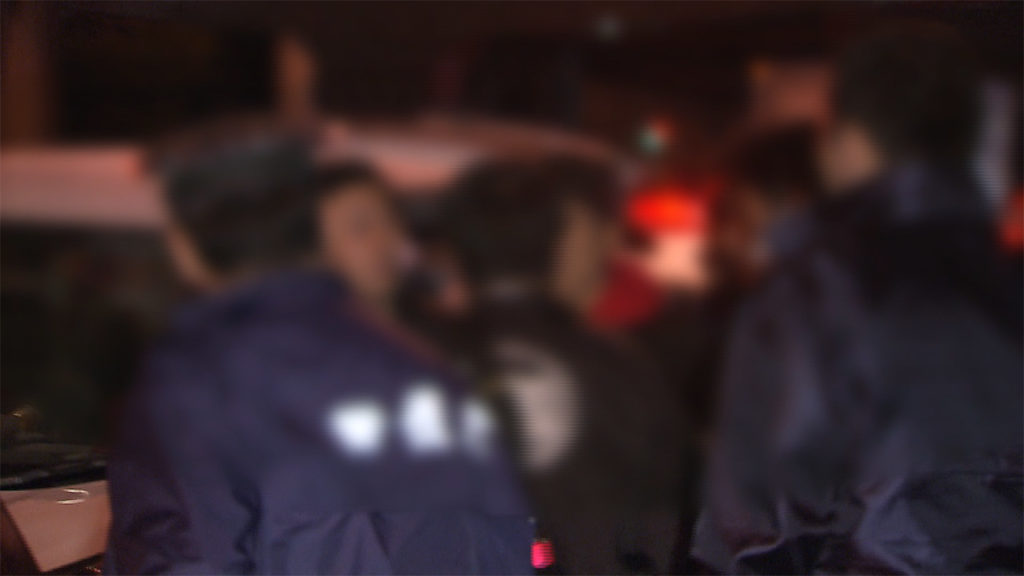 Five men barricaded themselves inside a vehicle in the Hatsudai area of Shibuya Ward on Thursday