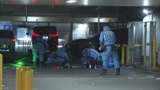 A man believed to be a gang member was shot by an unknown assailant outside a Denny's outlet in Zama City on Monday