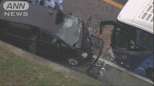 Hyogo police are investigating a crash involving a bus and car that left one person dead and 10 injured on Monday