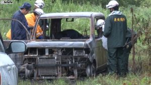 A corpse was found in a burned-out vehicle in Nagaoka City