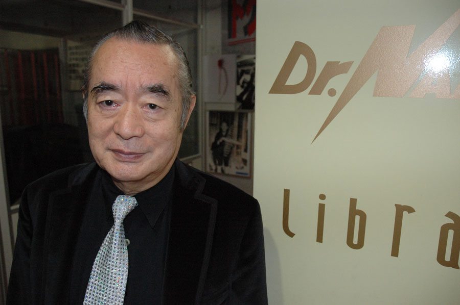 Dr. Nakamats outside the library