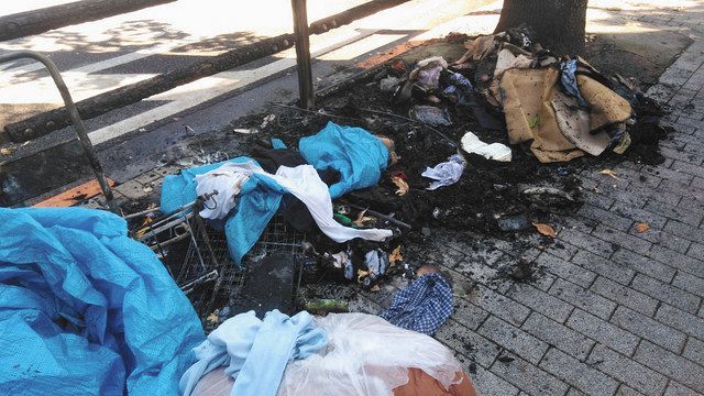 Man, 28, suspected of setting fire to homeless man's baggage