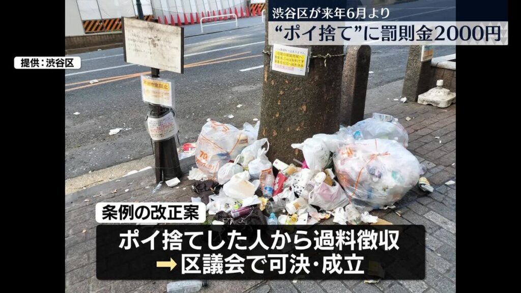 Poisute: Shibuya litterbugs to be fined