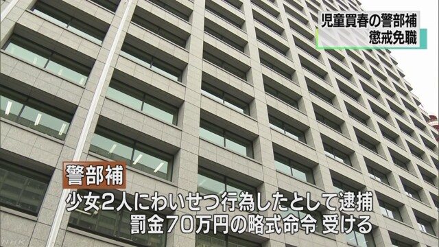 An assistant inspector with the NPA engaged in sex with 2 high school girls at a hotel in Musashino