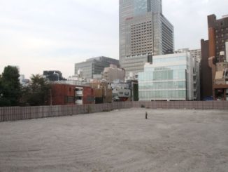 Current view of site of former TSK.CCC building with Tokyo Midtown in background