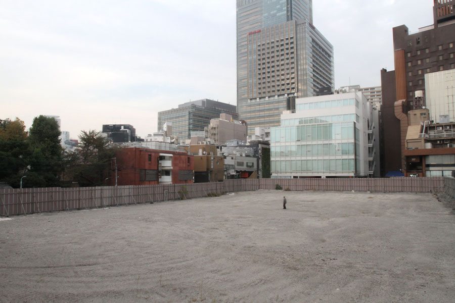 Current view of site of former TSK.CCC building with Tokyo Midtown in background