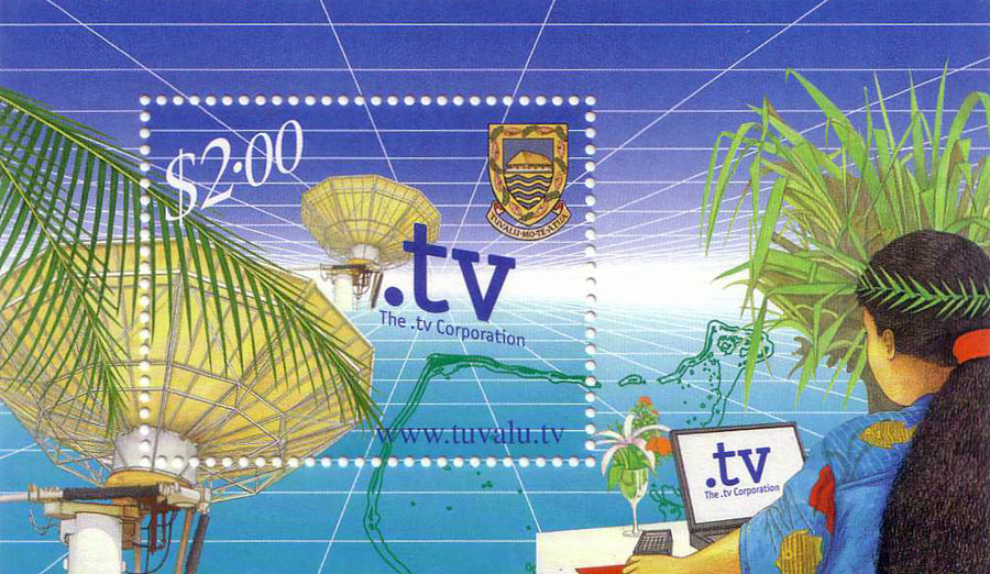 A postage stamp honoring the .tv domain