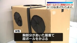 Tokyo trio accused of letting pedestrians grope woman's breasts in 'What's in the box?' stunt