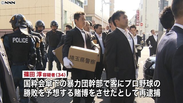Police raided the Kokusui-kai headquarters on suspicion of illegal bookmaking